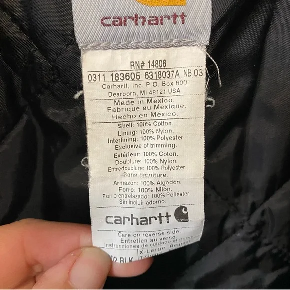 Carhartt Detroit Jacket Black Cottom Canvas Farmer Proceed Personalized Mens XL - Picture 11 of 11